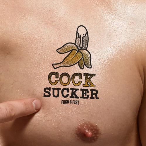 Cock Sucker temporary tattoo 9 x 6.5cm