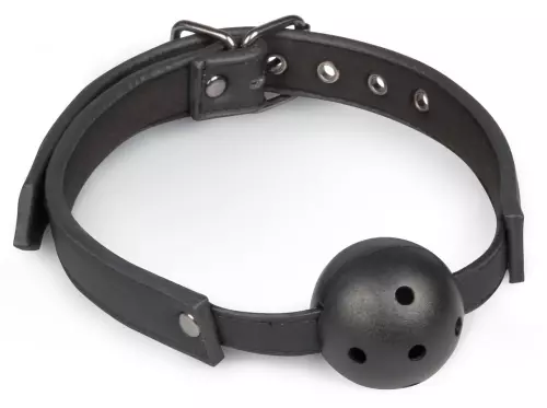 Knebel mit durchbohrtem schwarzem Ball – 1/20