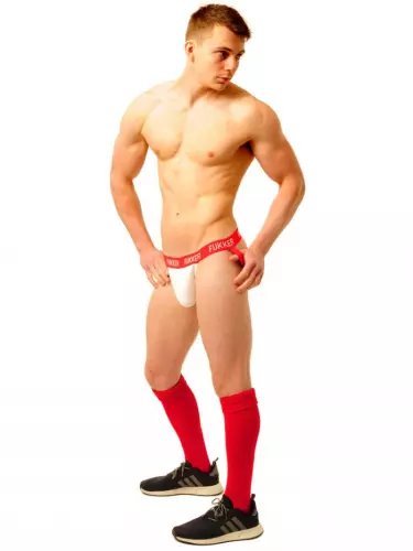 Jockstrap Fukker Weiß und Rot – 7/15