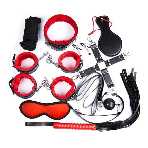 Bondage-Set SM 10-teilig Rot