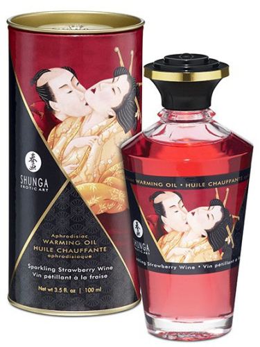 Wärmendes Erotik-Massage-Öl Aphrodisiakum – Perlwein mit ERDBEERE 100 mL
