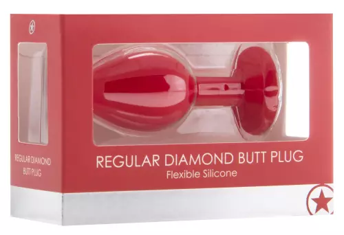 Plug Diamond Regular – 6.5 x 2.8 cm Rot – 2/4