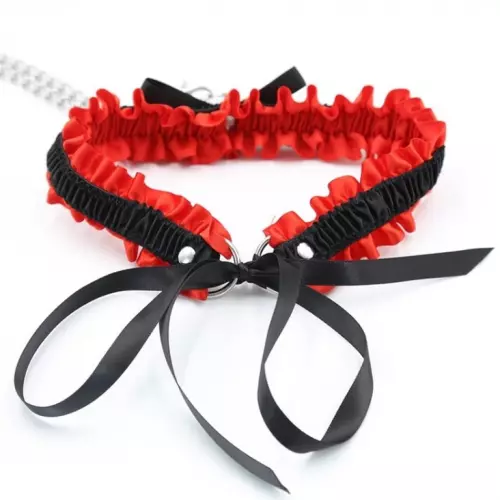 Halsband Handschellen Set Romance Schwarz Rot – 3/13
