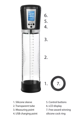 Automatische Penispumpe mit LCD-Display 20 x 6 cm – 6/14