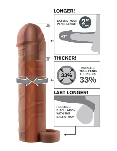 Penishülle Perfect Extension 18 x 4.5cm braun – 3/10