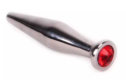 Penishörnchen mit Schmuckstein SMOOTH Rot 11mm – 1/8