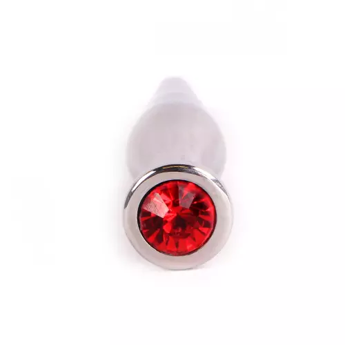 Penishörnchen mit Schmuckstein SMOOTH Rot 11mm – 3/8