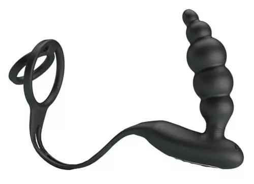 Vibrirender Plug mit Ringen VIBRA PENIS 8 x 2.4 cm – 1/10