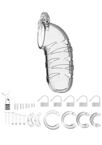 Keuschheitskäfig ManCage Modell 05 14 x 4.5 cm Transparent – 3/8