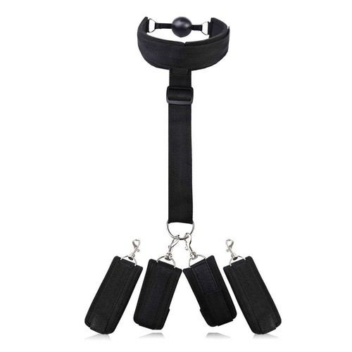 Halsband mit Knebel und Bondage-Schnüren