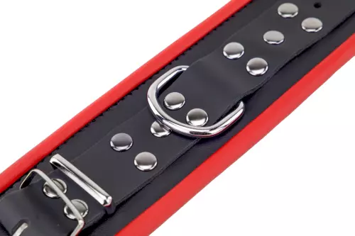 Leder-Handschellen für Handgelenke Schwarz-Rot – 5/11
