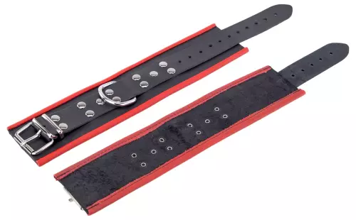 Lederfesseln für die Knöchel Schwarz-Rot – 5/8