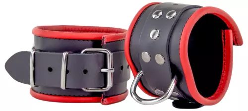 Lederfesseln für die Knöchel Schwarz-Rot – 7/8