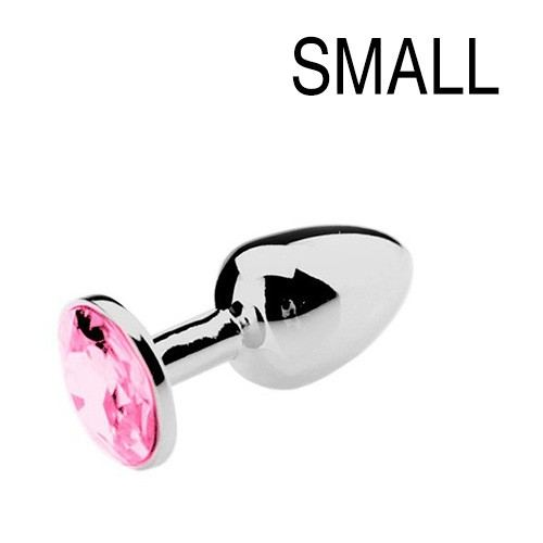 Juwelen plug Strass Roze - SMALL 6.5 x 2.7cm