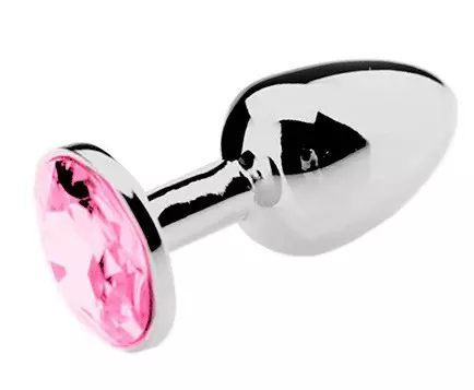 Schmuck-Analplug Strass Rosa - SMALL 6,5 x 2,7 cm – 3/4