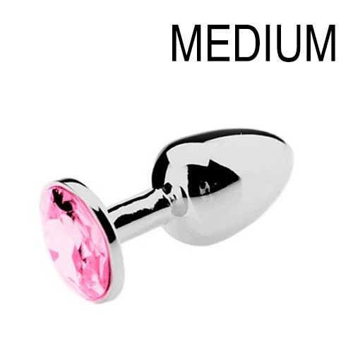 Juwelen plug Strass Roze - MEDIUM 7 x 3.4cm
