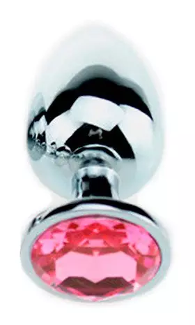 Schmuck-Analplug Strass Rosa - MITTEL 7 x 3,4 cm – 2/4