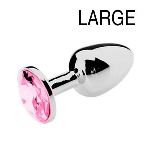 Juwelen plug Strass Roze - LARGE 8 x 4cm