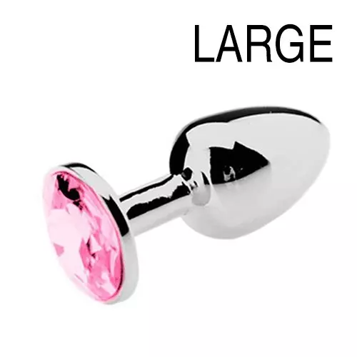 Schmuck-Analplug Strass Rosa - GROSS 8 x 4 cm – 1/4