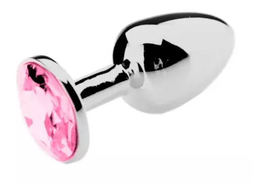 Schmuck-Analplug Strass Rosa - GROSS 8 x 4 cm – 3/4