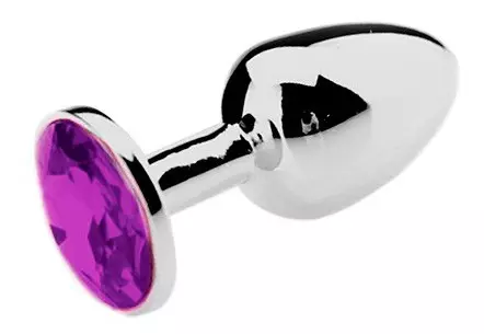 Schmuckplug Strass Violett - SMALL 6,5 x 2,7cm – 3/4