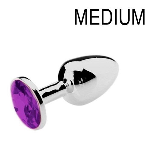 Juwelen plug Strass Violet - MEDIUM 7 x 3.4cm