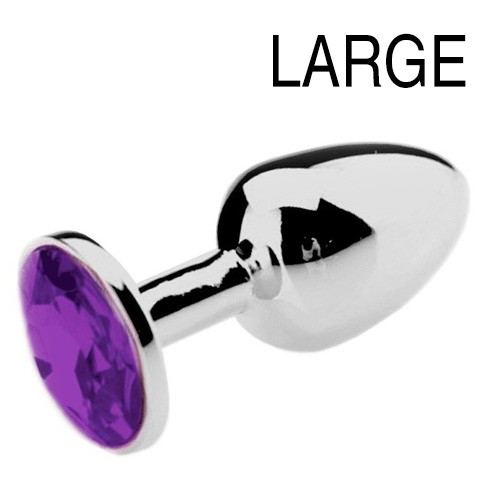 Juwelen plug Strass Violet - LARGE 8 x 4cm