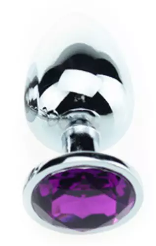 Schmuckplug Strass Violett - LARGE 8 x 4cm – 2/4