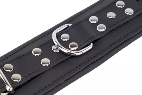Gepolsterte Leder-Fußfesseln Schwarz – 5/7