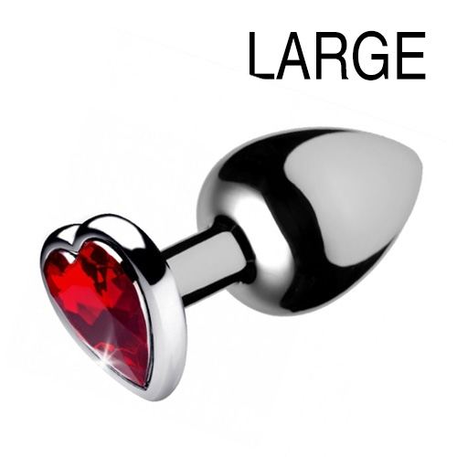 Butt Plug Schmuckstein Heart Gem Rot 8 x 4 cm