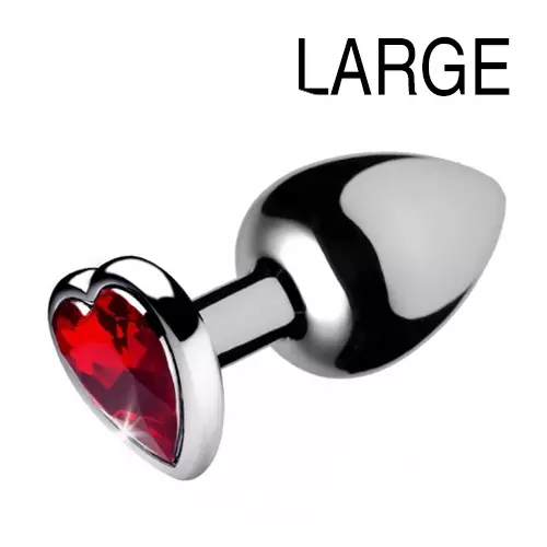 Butt Plug Schmuckstein Heart Gem Rot 8 x 4 cm – 1/3