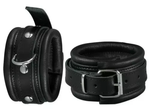 Fußfesseln aus Leder 5cm Schwarz – 1/2