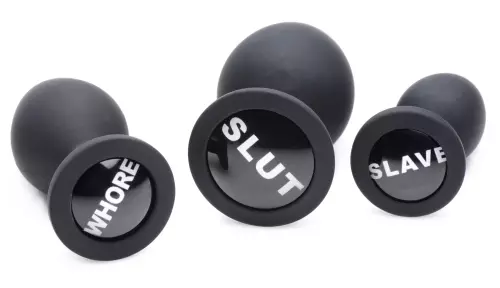 Kit mit 3 Butt plugs Dirty Words – 1/19