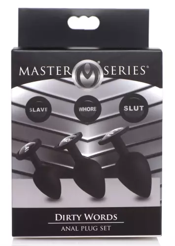 Kit mit 3 Butt plugs Dirty Words – 2/19