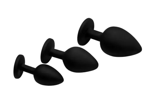 Kit mit 3 Butt plugs Dirty Words – 4/19
