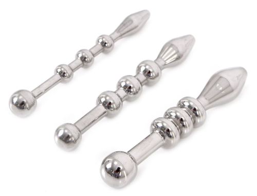3 Urethral Beads Plugs Kit 5.5cm 6 to 10mm