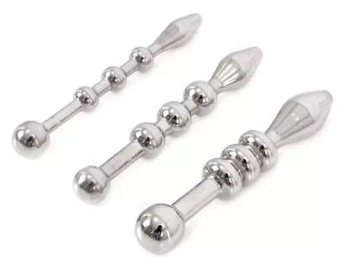 Set van 3 urethrale plugs Beads 5,5cm 6 tot 10mm – 1/4