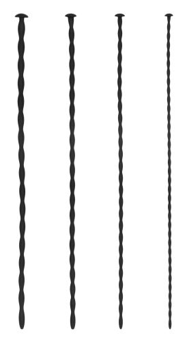 4 Pack Spiral Screw Urethral Rods 30 cm - 3 to 6mm Diameters