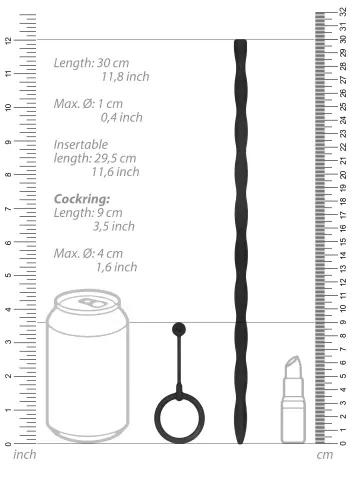 Harnröhren-Stab aus Silikon 29cm - 10mm – 8/13