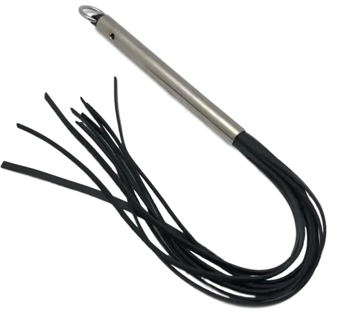 Lederpeitsche 12-teilig - Aluminium-Griff - 53cm – 2/4