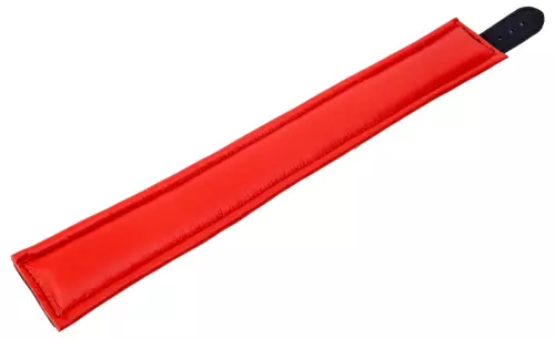 Gepolstertes Lederhalsband mit 3 D-Ringen Rot – 6/8