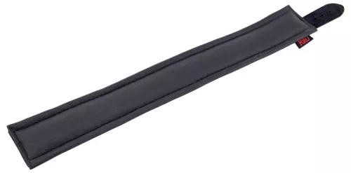 Gepolstertes Lederhalsband mit D-Ringen Schwarz – 6/8