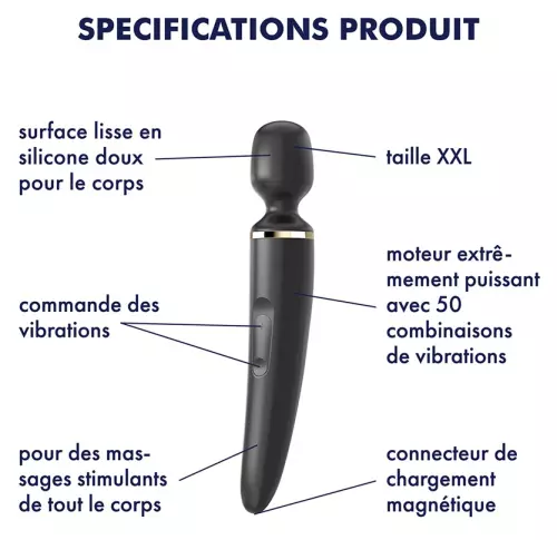 Vibrator Wand-er Women Schwarz - Kopf 78mm – 3/14