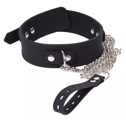 Halsband und Leine Deluxe Collar Schwarz – 1/3