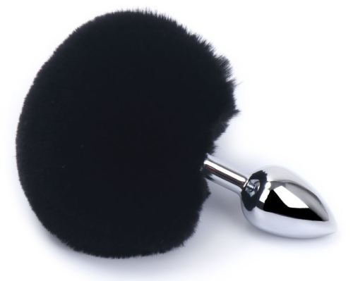 Plug Kaninchenschwanz Bunny Tail 6 x 2,7 cm Schwarz