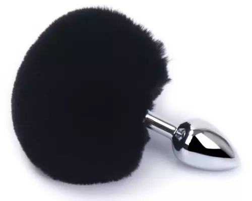 Plug Kaninchenschwanz Bunny Tail 6 x 2,7 cm Schwarz – 1/8