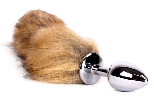 Plug Fuchsschwanz Fox 6 x 2,7 cm Beige-Weiß