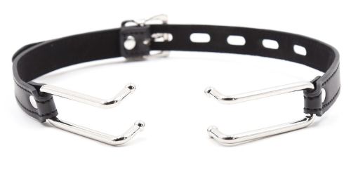 Hook Gag Black Faux Leather