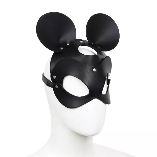Maske mit Mausgesicht Schwarz – 3/5