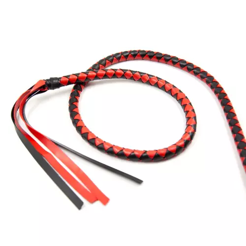 Lange Peitsche Whip Duo 190cm Schwarz und Rot – 4/12